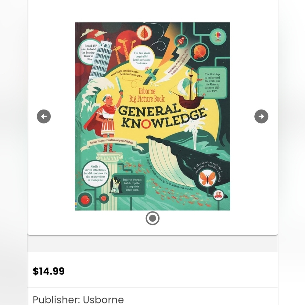 🌸 3/$25 🌸  Usborne Big Picture Book General Knowledge - Picture 2 of 2